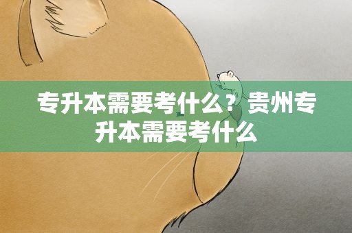 专升本需要考什么？贵州专升本需要考什么