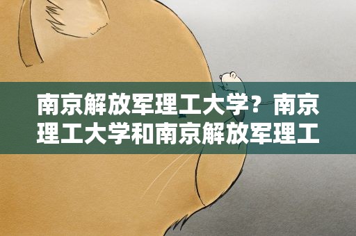南京解放军理工大学？南京理工大学和南京解放军理工大学的区别