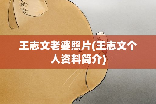 王志文老婆照片(王志文个人资料简介)