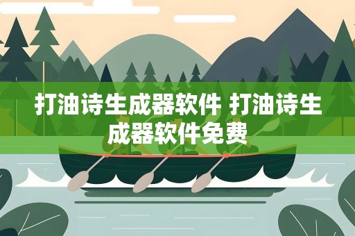 打油诗生成器软件 打油诗生成器软件免费