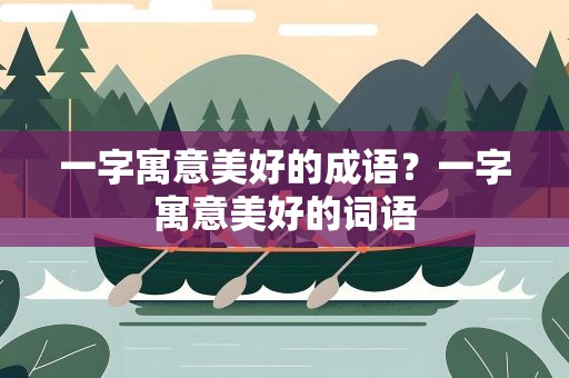 一字寓意美好的成语？一字寓意美好的词语