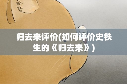归去来评价(如何评价史铁生的《归去来》)
