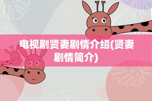 电视剧贤妻剧情介绍(贤妻剧情简介)