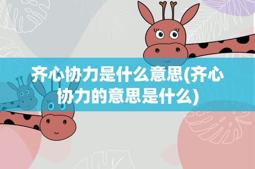 齐心协力是什么意思(齐心协力的意思是什么)