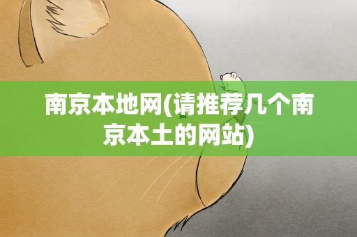 南京本地网(请推荐几个南京本土的网站)