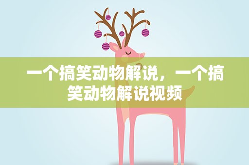 一个搞笑动物解说，一个搞笑动物解说视频