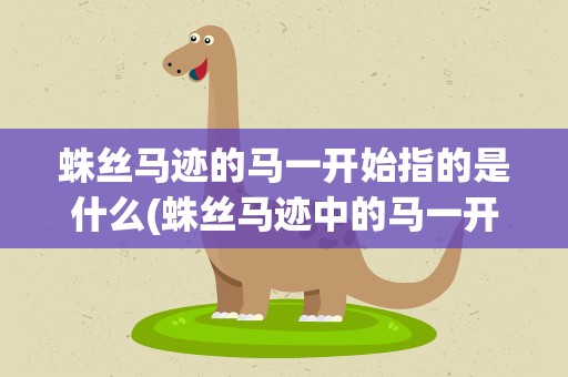 蛛丝马迹的马一开始指的是什么(蛛丝马迹中的马一开始指的是什么)