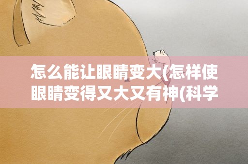 怎么能让眼睛变大(怎样使眼睛变得又大又有神(科学方法))