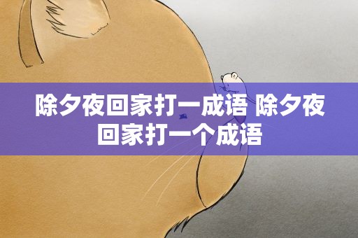 除夕夜回家打一成语 除夕夜回家打一个成语
