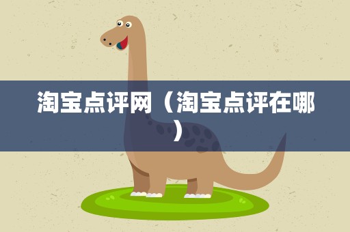 淘宝点评网（淘宝点评在哪）