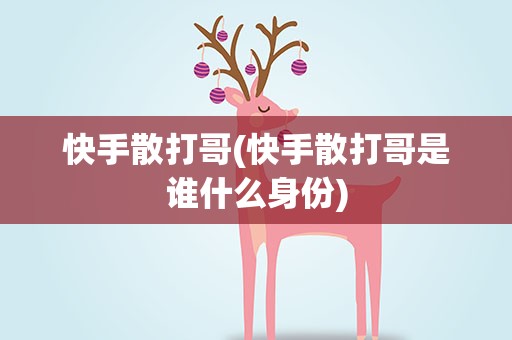 快手散打哥(快手散打哥是谁什么身份)