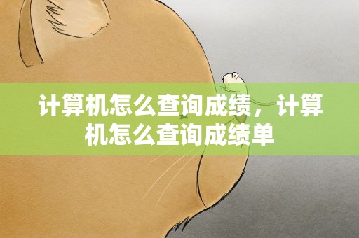 计算机怎么查询成绩，计算机怎么查询成绩单