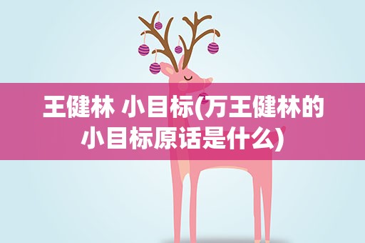 王健林 小目标(万王健林的小目标原话是什么)