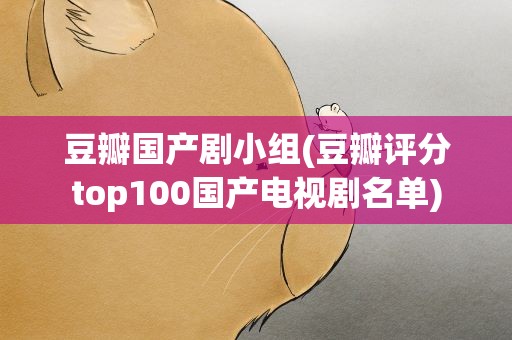 豆瓣国产剧小组(豆瓣评分top100国产电视剧名单)
