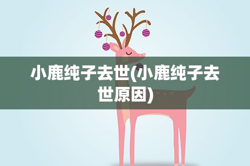 小鹿纯子去世(小鹿纯子去世原因)