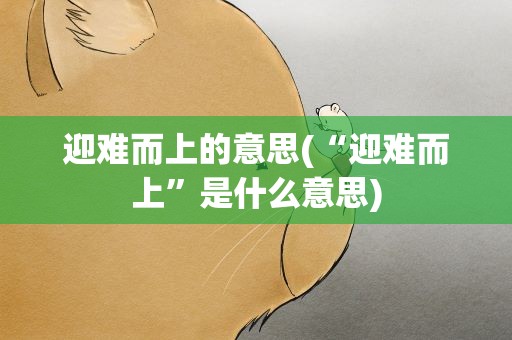 迎难而上的意思(“迎难而上”是什么意思)