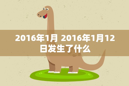 2016年1月 2016年1月12日发生了什么
