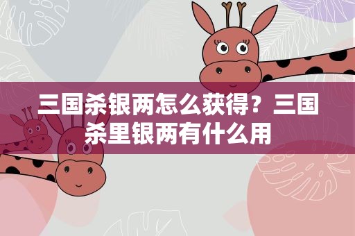 三国杀银两怎么获得？三国杀里银两有什么用