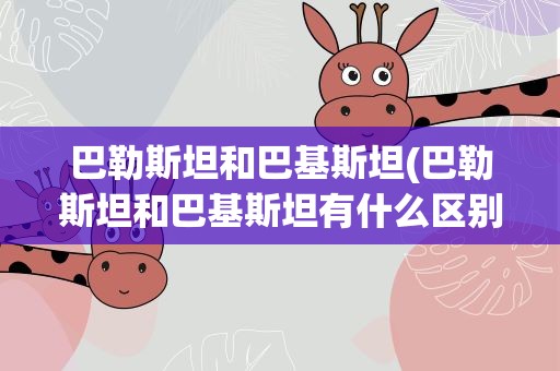 巴勒斯坦和巴基斯坦(巴勒斯坦和巴基斯坦有什么区别)
