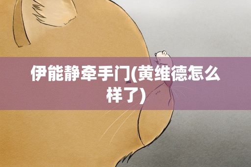 伊能静牵手门(黄维德怎么样了)