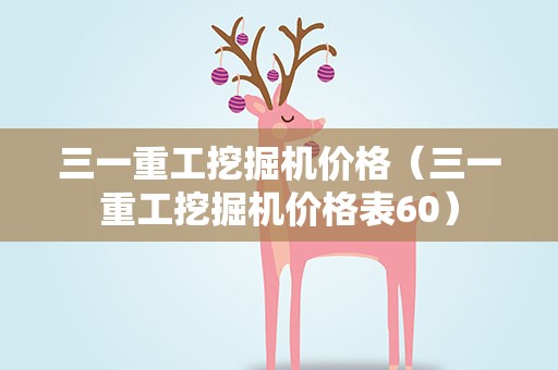 三一重工挖掘机价格（三一重工挖掘机价格表60）