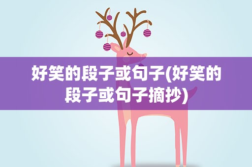 好笑的段子或句子(好笑的段子或句子摘抄)