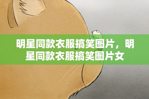 明星同款衣服搞笑图片，明星同款衣服搞笑图片女