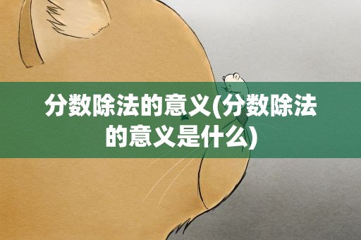 分数除法的意义(分数除法的意义是什么)