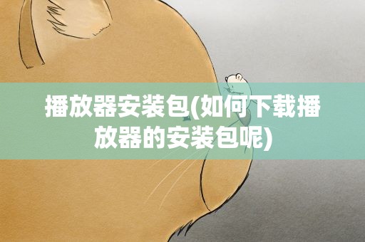 播放器安装包(如何下载播放器的安装包呢)