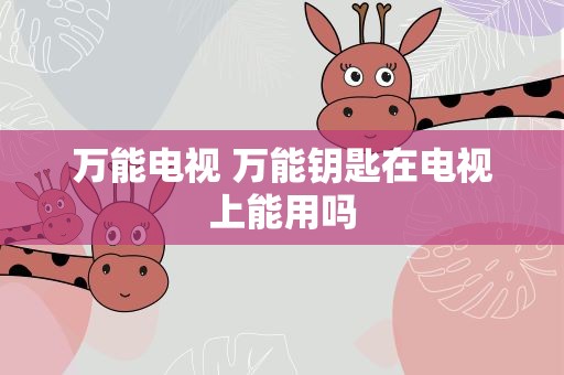 万能电视 万能钥匙在电视上能用吗