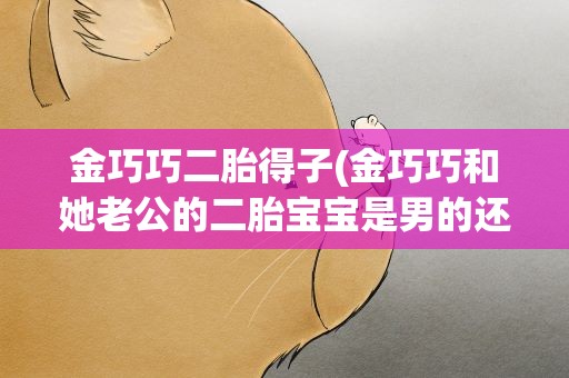 金巧巧二胎得子(金巧巧和她老公的二胎宝宝是男的还是女的)