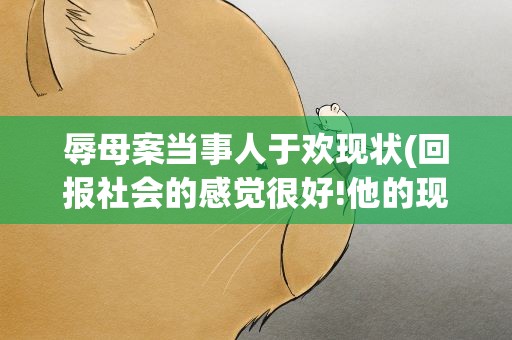 辱母案当事人于欢现状(回报社会的感觉很好!他的现状如何)