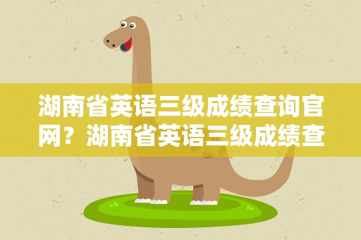 湖南省英语三级成绩查询官网？湖南省英语三级成绩查询官网入口
