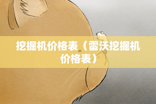 挖掘机价格表（雷沃挖掘机价格表）