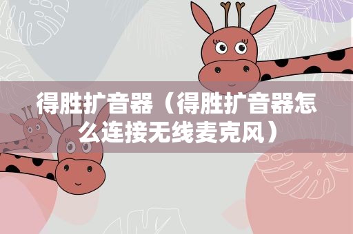 得胜扩音器（得胜扩音器怎么连接无线麦克风）