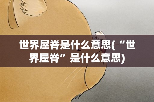 世界屋脊是什么意思(“世界屋脊”是什么意思)