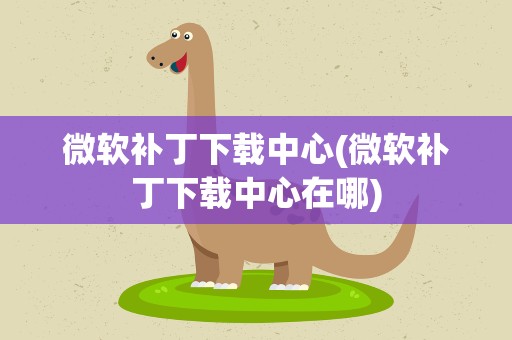 微软补丁下载中心(微软补丁下载中心在哪)