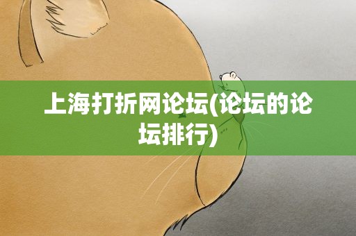 上海打折网论坛(论坛的论坛排行)