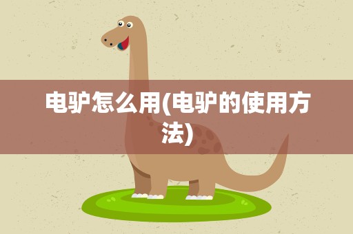 电驴怎么用(电驴的使用方法)