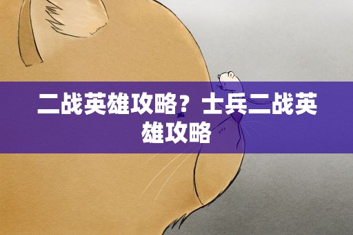 二战英雄攻略？士兵二战英雄攻略
