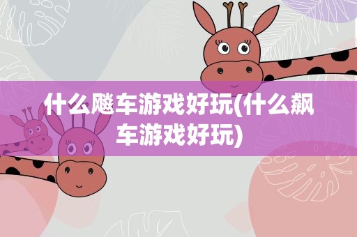什么飚车游戏好玩(什么飙车游戏好玩)