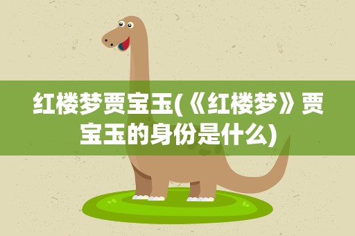 红楼梦贾宝玉(《红楼梦》贾宝玉的身份是什么)