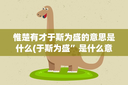 惟楚有才于斯为盛的意思是什么(于斯为盛”是什么意思)