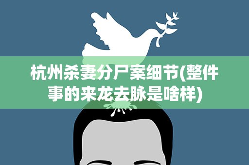 杭州杀妻分尸案细节(整件事的来龙去脉是啥样)
