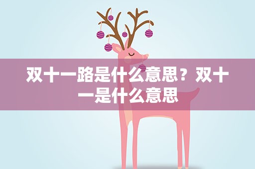 双十一路是什么意思？双十一是什么意思