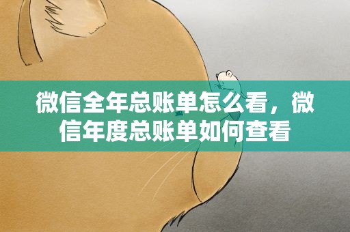 微信全年总账单怎么看，微信年度总账单如何查看