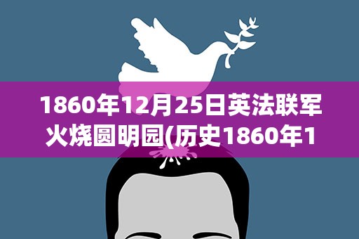 1860年12月25日英法联军火烧圆明园(历史1860年12月25号发生了什么)
