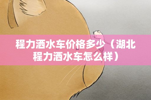 程力洒水车价格多少（湖北程力洒水车怎么样）