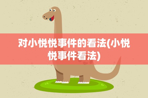 对小悦悦事件的看法(小悦悦事件看法)
