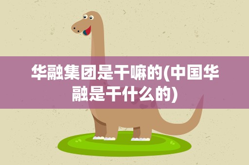 华融集团是干嘛的(中国华融是干什么的)